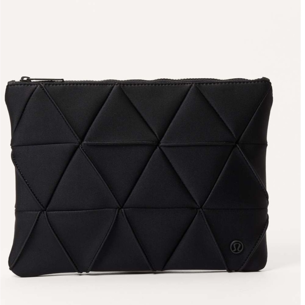 lululemon athletica Black Quilted Triangle Zip Pouch